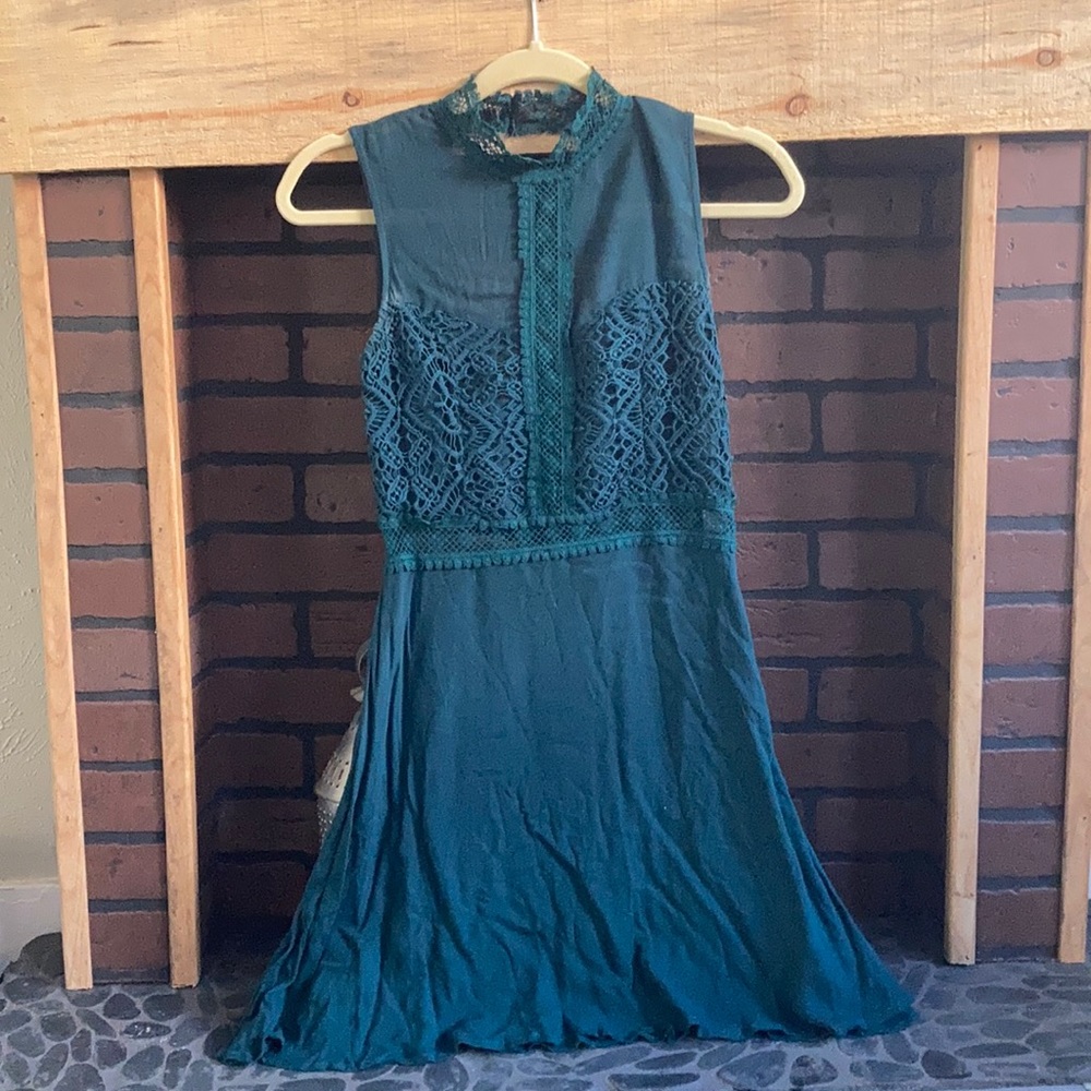 Lace Green Short Party Dress